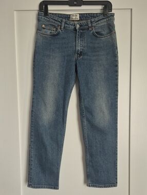 Acne Studios Straight Mid-Rise Blue Straight-Leg Jeans, 27/32